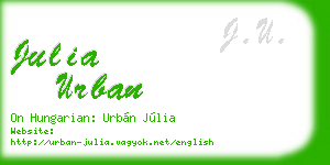 julia urban business card